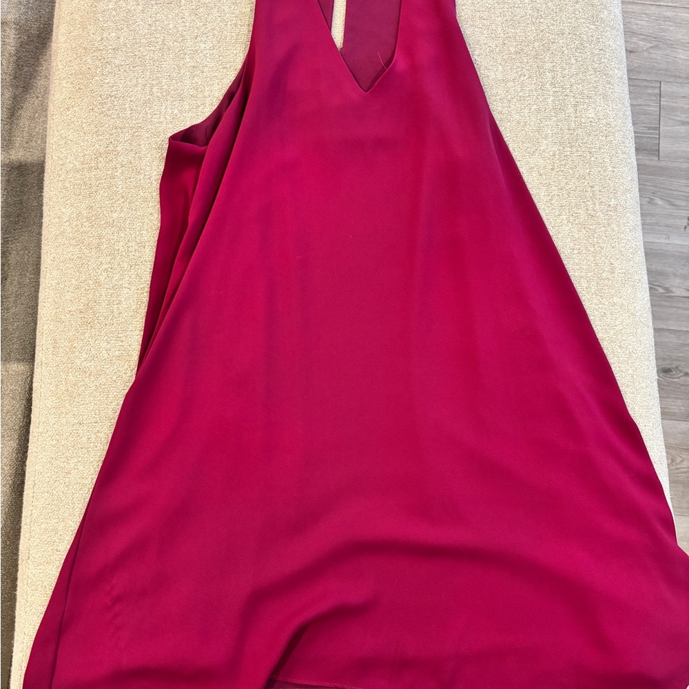 Olivaceous Pink Halter Sundress Backless